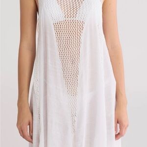 White Mesh Cover-Up Dress